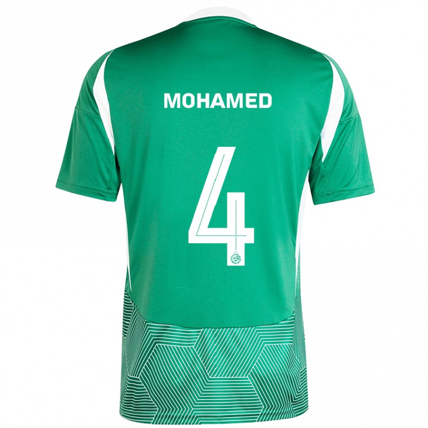 Kinder Fußball Ali Mohamed #4 Grün Weiß Heimtrikot Trikot 2024/25 T-Shirt Luxemburg