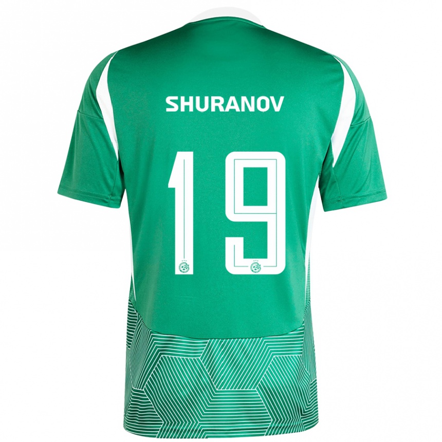 Kinder Fußball Erik Shuranov #19 Grün Weiß Heimtrikot Trikot 2024/25 T-Shirt Luxemburg