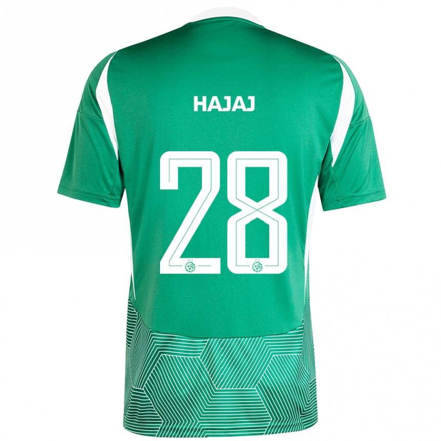 Kinder Fußball Ilay Hajaj #28 Grün Weiß Heimtrikot Trikot 2024/25 T-Shirt Luxemburg