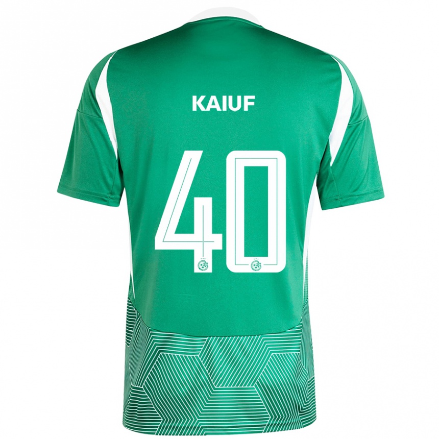 Kinder Fußball Sharif Kaiuf #40 Grün Weiß Heimtrikot Trikot 2024/25 T-Shirt Luxemburg