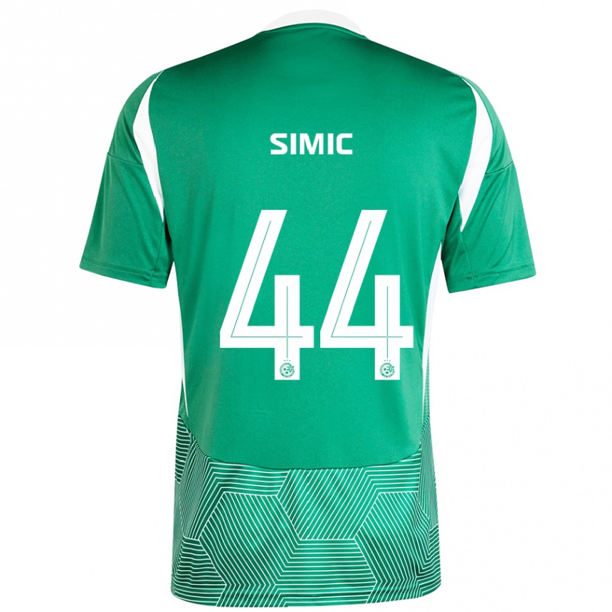 Kinder Fußball Lorenco Simic #44 Grün Weiß Heimtrikot Trikot 2024/25 T-Shirt Luxemburg