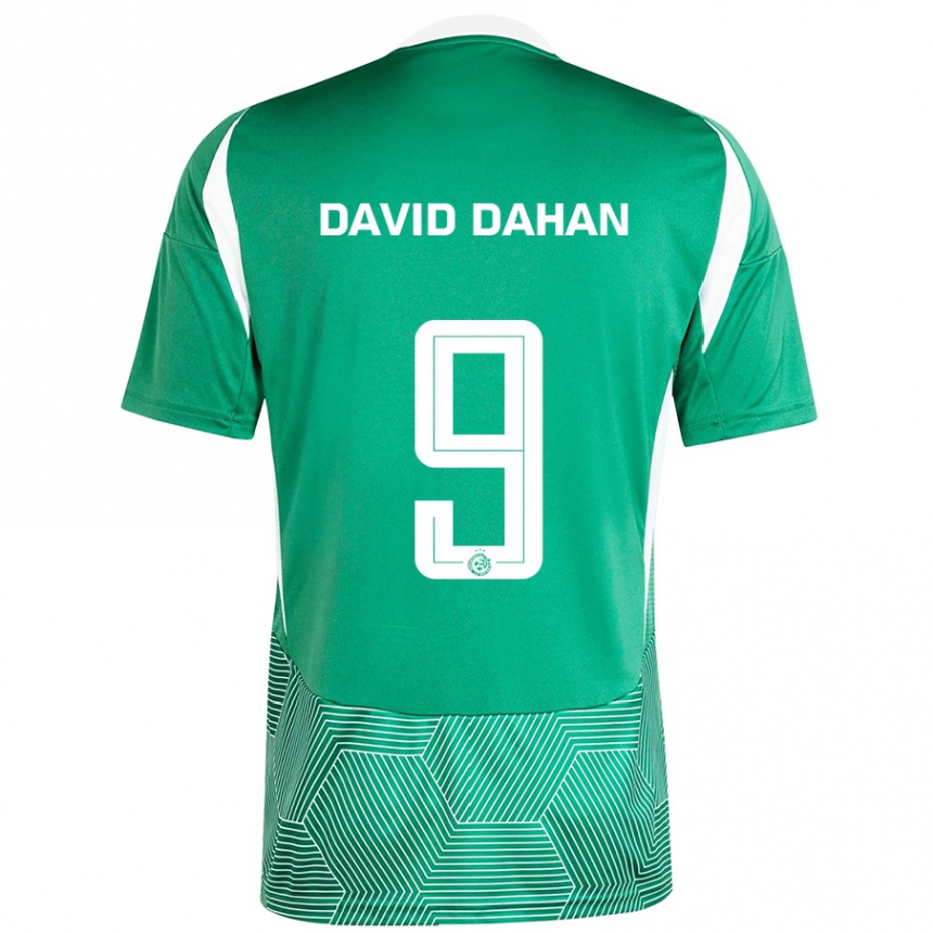 Kinder Fußball Omer David Dahan #9 Grün Weiß Heimtrikot Trikot 2024/25 T-Shirt Luxemburg