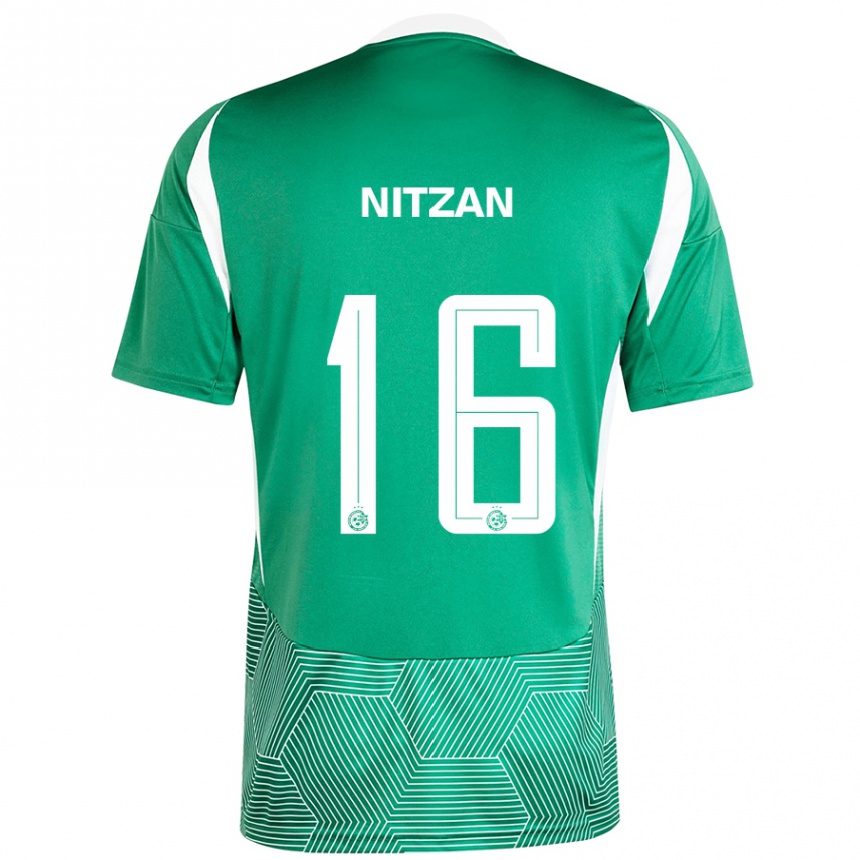 Kinder Fußball Itamar Nitzan #16 Grün Weiß Heimtrikot Trikot 2024/25 T-Shirt Luxemburg