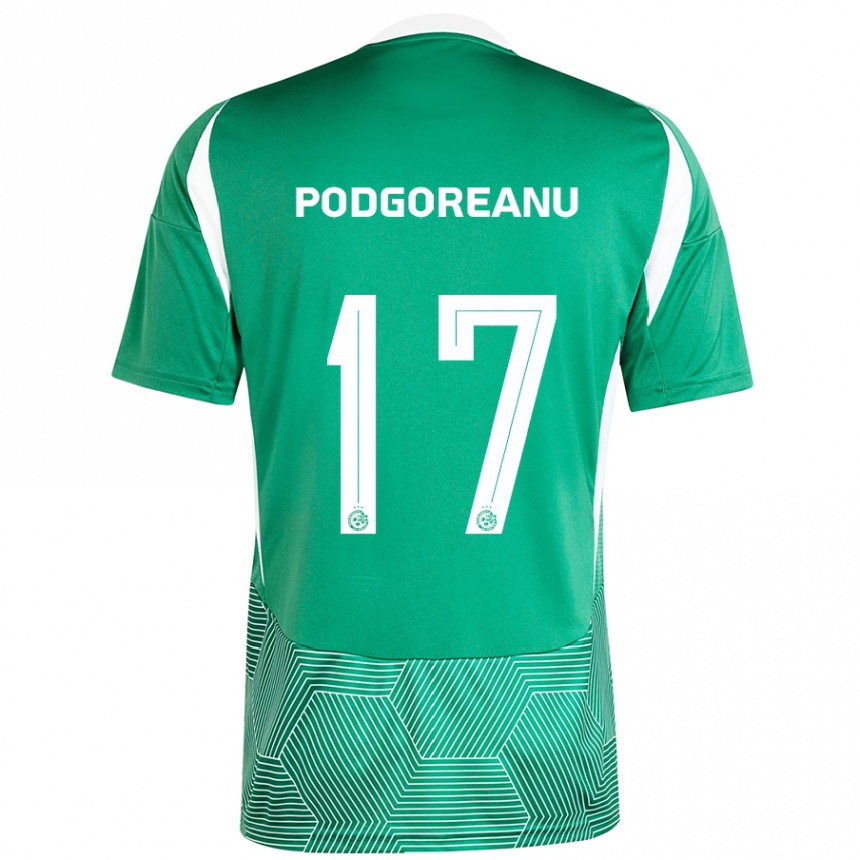 Kinder Fußball Suf Podgoreanu #17 Grün Weiß Heimtrikot Trikot 2024/25 T-Shirt Luxemburg