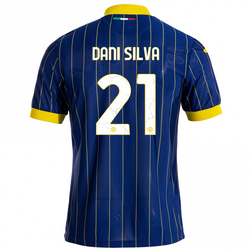 Kinder Fußball Dani Silva #21 Blau Gelb Heimtrikot Trikot 2024/25 T-Shirt Luxemburg