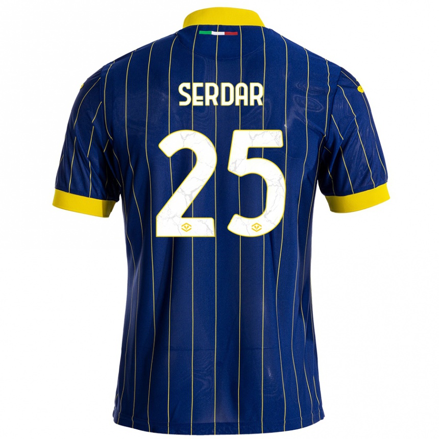 Kinder Fußball Suat Serdar #25 Blau Gelb Heimtrikot Trikot 2024/25 T-Shirt Luxemburg