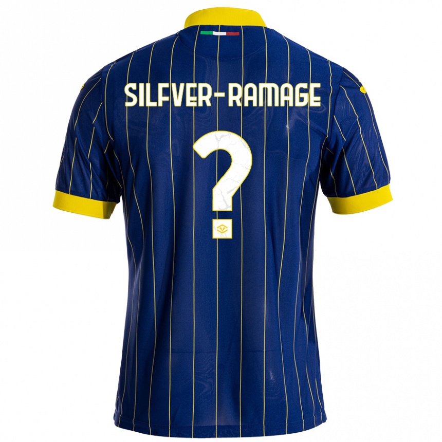 Kinder Fußball William Silfver-Ramage #0 Blau Gelb Heimtrikot Trikot 2024/25 T-Shirt Luxemburg