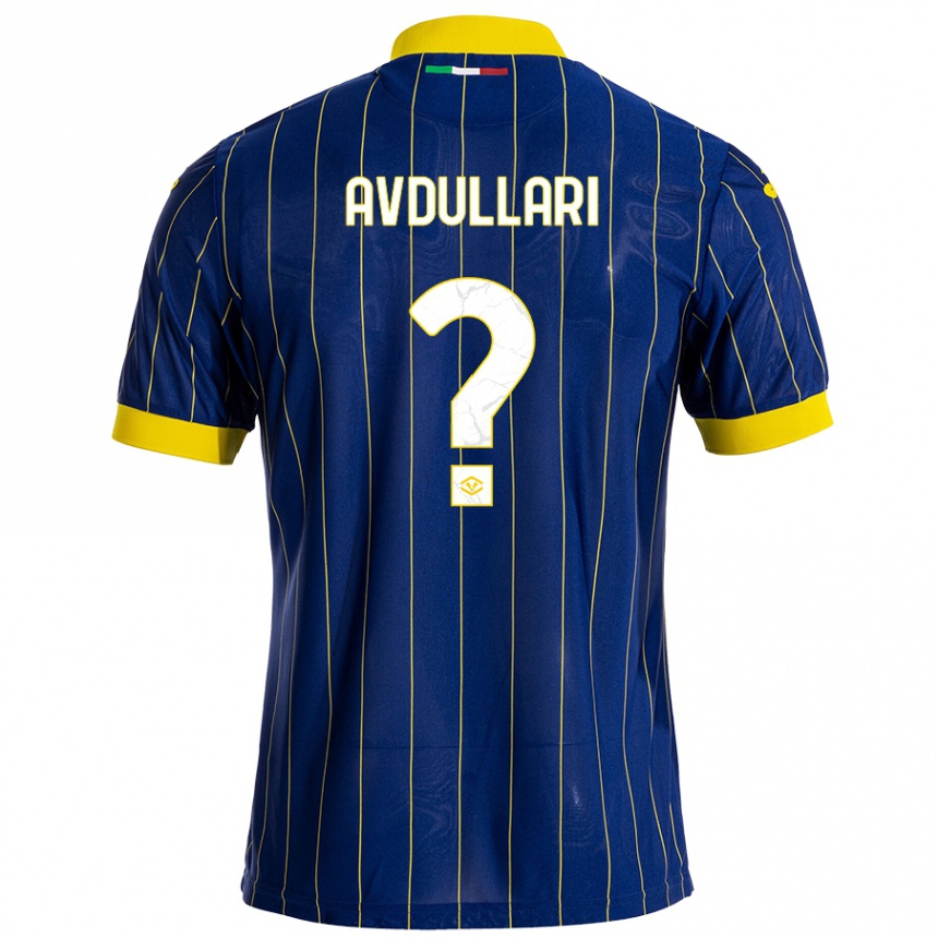 Kinder Fußball Davide Avdullari #0 Blau Gelb Heimtrikot Trikot 2024/25 T-Shirt Luxemburg