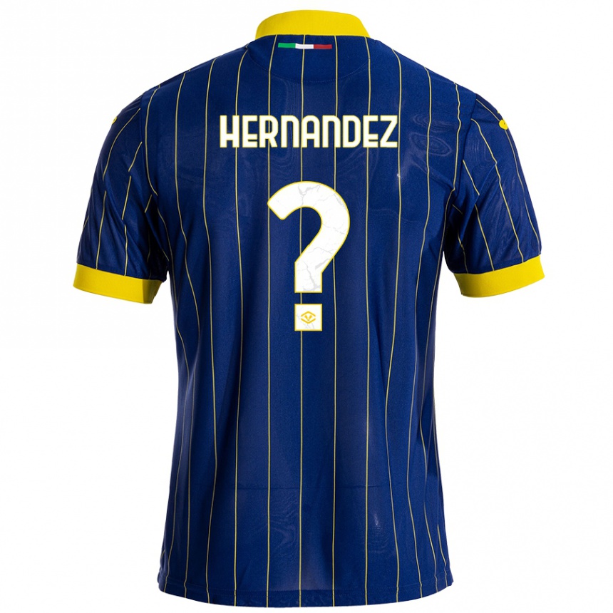 Kinder Fußball Joaquin Hernandez #0 Blau Gelb Heimtrikot Trikot 2024/25 T-Shirt Luxemburg