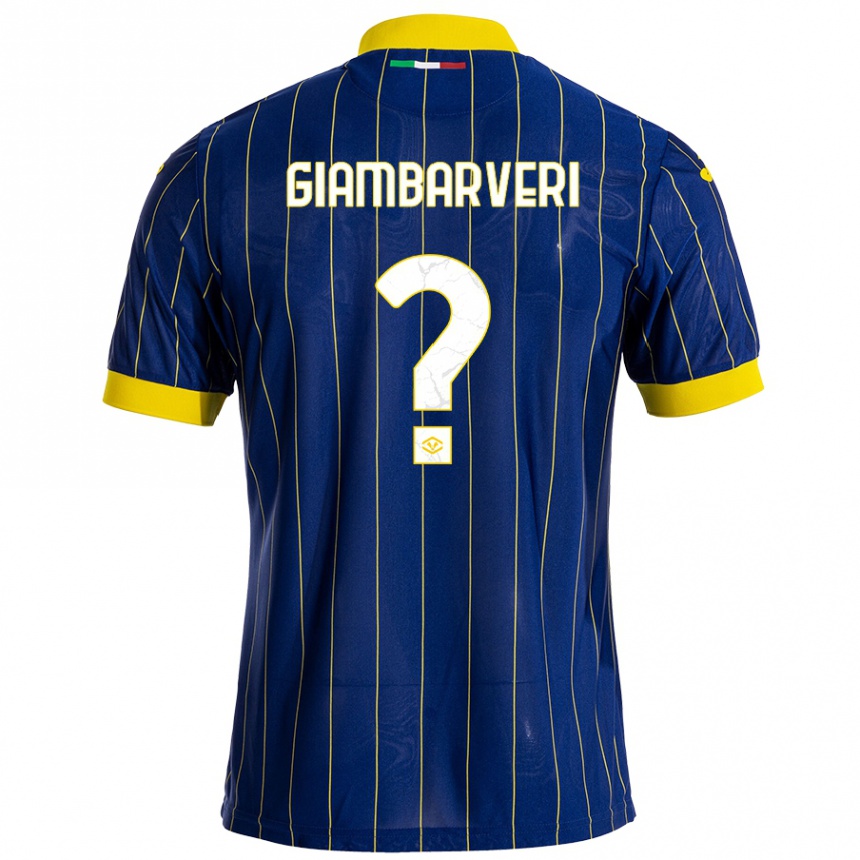 Kinder Fußball Mattia Giambarveri #0 Blau Gelb Heimtrikot Trikot 2024/25 T-Shirt Luxemburg