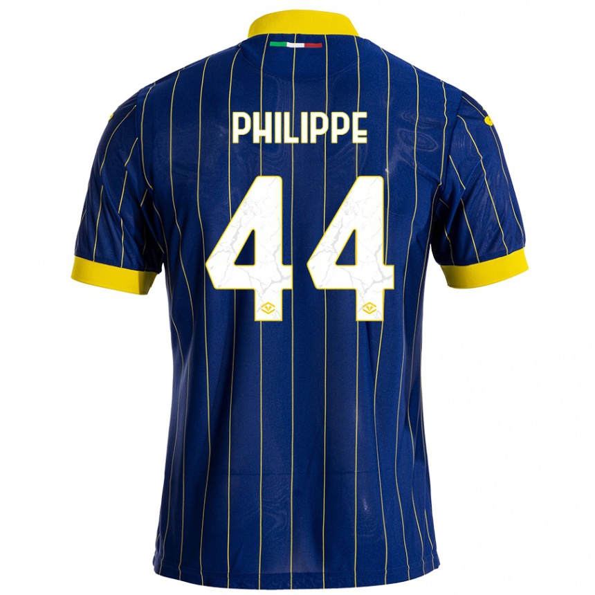 Kinder Fußball Mathis Philippe #44 Blau Gelb Heimtrikot Trikot 2024/25 T-Shirt Luxemburg