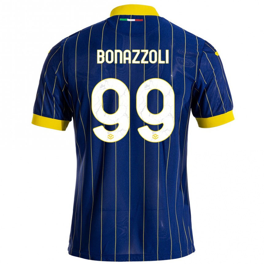 Kinder Fußball Federico Bonazzoli #99 Blau Gelb Heimtrikot Trikot 2024/25 T-Shirt Luxemburg