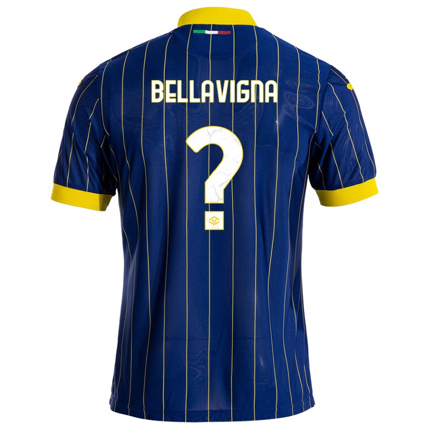 Kinder Fußball Marco Bellavigna #0 Blau Gelb Heimtrikot Trikot 2024/25 T-Shirt Luxemburg