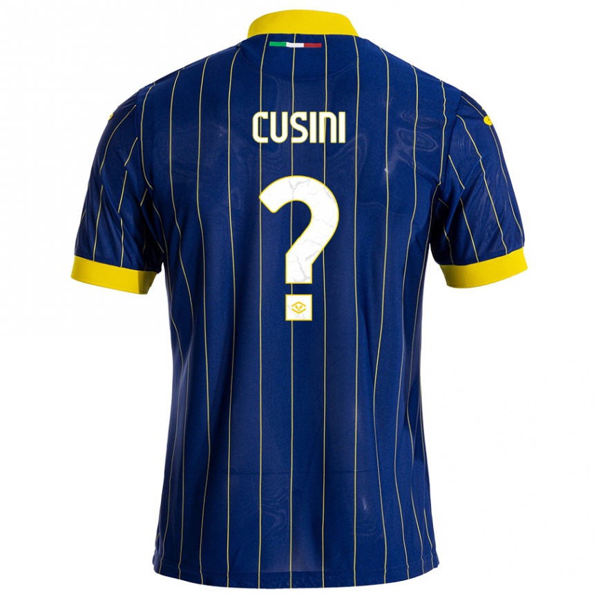 Kinder Fußball Christian Cusini #0 Blau Gelb Heimtrikot Trikot 2024/25 T-Shirt Luxemburg