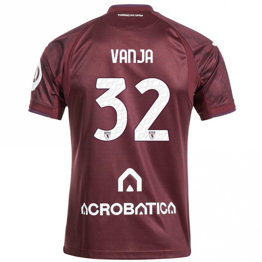 Kinder Fußball Vanja Milinković-Savić #32 Kastanienbraun Weiß Heimtrikot Trikot 2024/25 T-Shirt Luxemburg