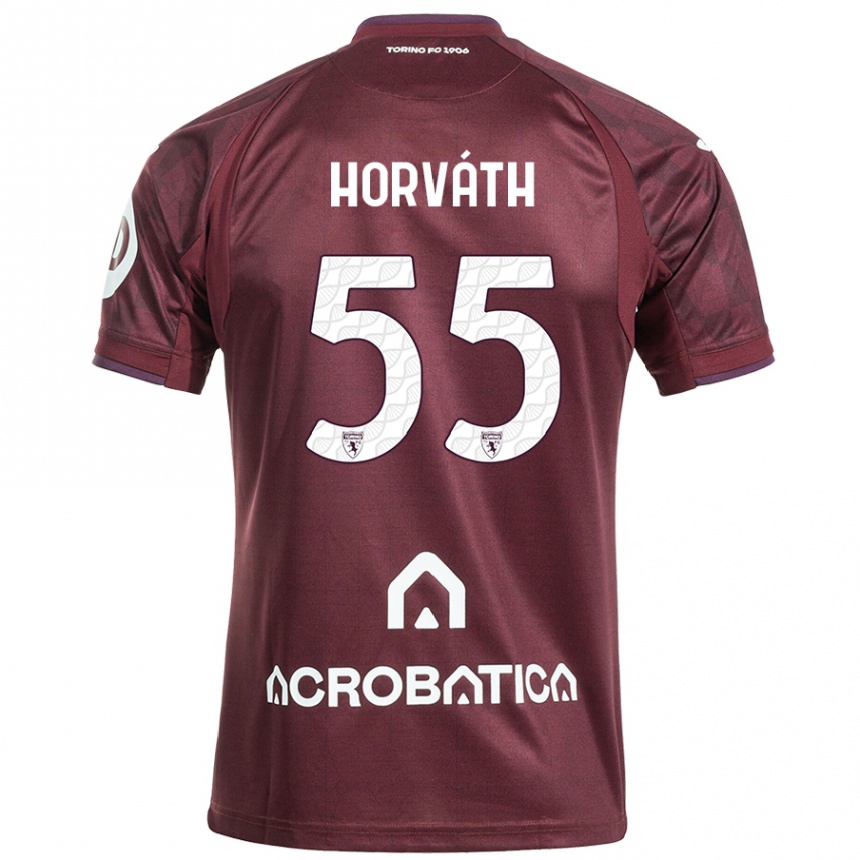 Kinder Fußball Krisztofer Horváth #55 Kastanienbraun Weiß Heimtrikot Trikot 2024/25 T-Shirt Luxemburg