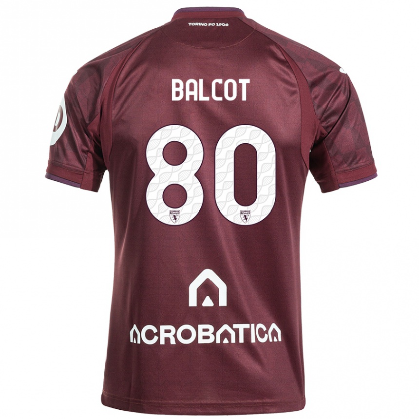 Kinder Fußball Côme Bianay Balcot #80 Kastanienbraun Weiß Heimtrikot Trikot 2024/25 T-Shirt Luxemburg