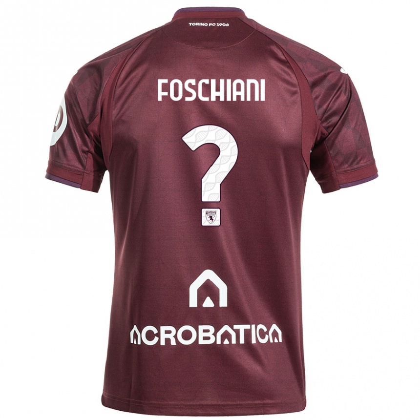 Kinder Fußball Francesco Foschiani #0 Kastanienbraun Weiß Heimtrikot Trikot 2024/25 T-Shirt Luxemburg