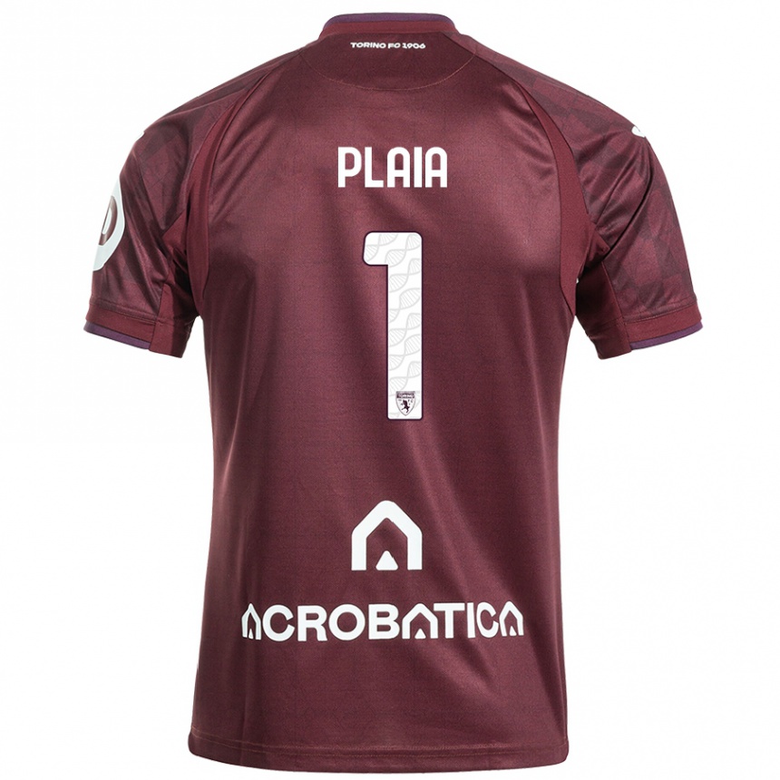 Kinder Fußball Francesco Plaia #1 Kastanienbraun Weiß Heimtrikot Trikot 2024/25 T-Shirt Luxemburg