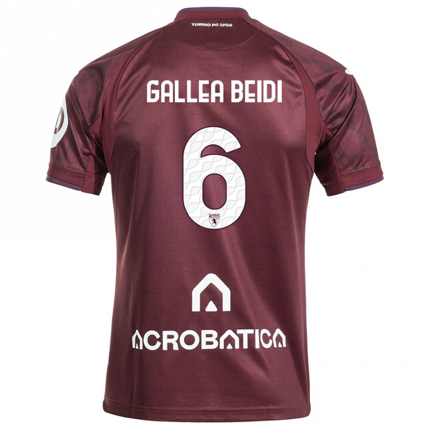 Kinder Fußball Francesco Gallea Beidi #6 Kastanienbraun Weiß Heimtrikot Trikot 2024/25 T-Shirt Luxemburg