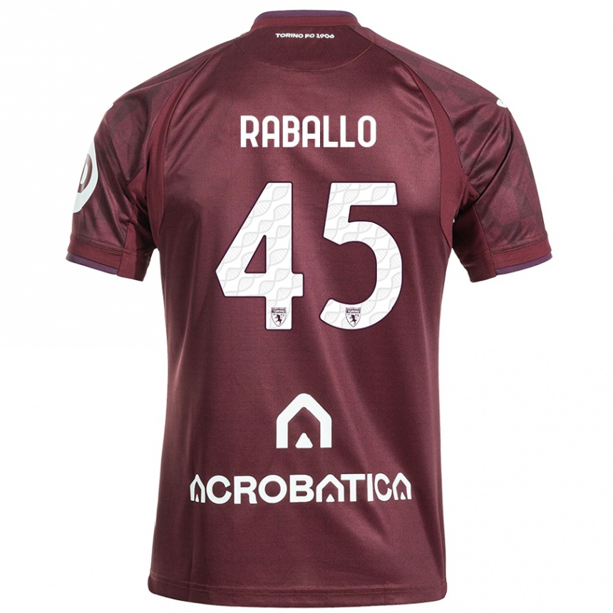 Kinder Fußball Alessio Raballo #45 Kastanienbraun Weiß Heimtrikot Trikot 2024/25 T-Shirt Luxemburg