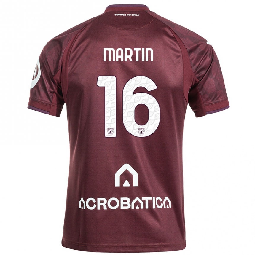 Kinder Fußball Francesca Martin #16 Kastanienbraun Weiß Heimtrikot Trikot 2024/25 T-Shirt Luxemburg