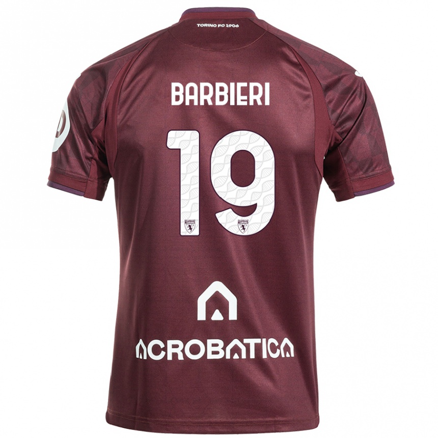 Kinder Fußball Raffaella Barbieri #19 Kastanienbraun Weiß Heimtrikot Trikot 2024/25 T-Shirt Luxemburg