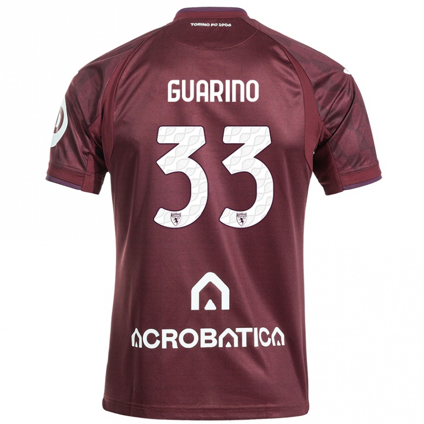 Kinder Fußball Rita Guarino #33 Kastanienbraun Weiß Heimtrikot Trikot 2024/25 T-Shirt Luxemburg