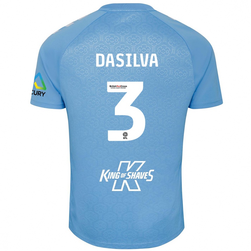 Kinder Fußball Jay Dasilva #3 Blau Weiß Heimtrikot Trikot 2024/25 T-Shirt Luxemburg