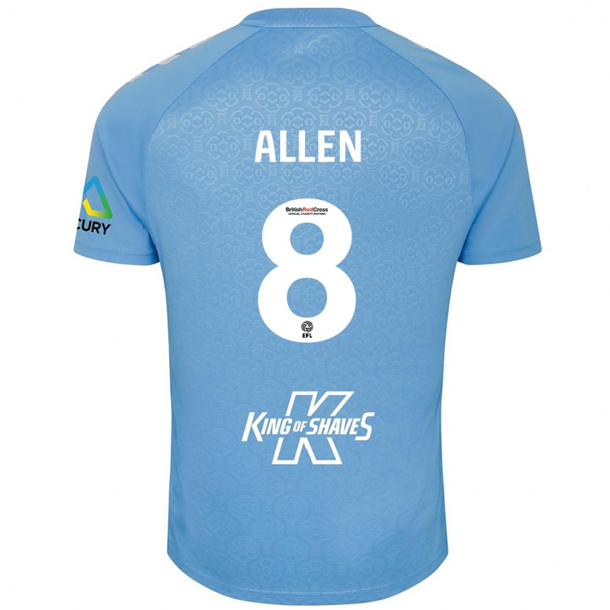 Kinder Fußball Jamie Allen #8 Blau Weiß Heimtrikot Trikot 2024/25 T-Shirt Luxemburg