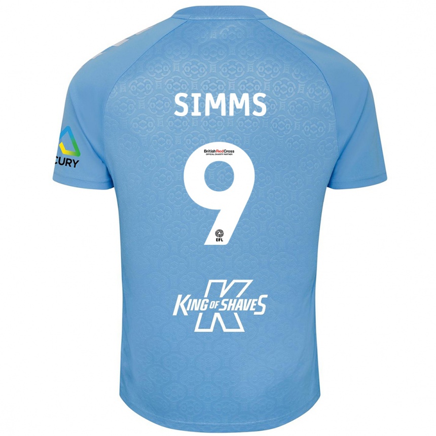 Kinder Fußball Ellis Simms #9 Blau Weiß Heimtrikot Trikot 2024/25 T-Shirt Luxemburg