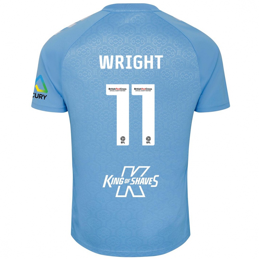 Kinder Fußball Haji Wright #11 Blau Weiß Heimtrikot Trikot 2024/25 T-Shirt Luxemburg