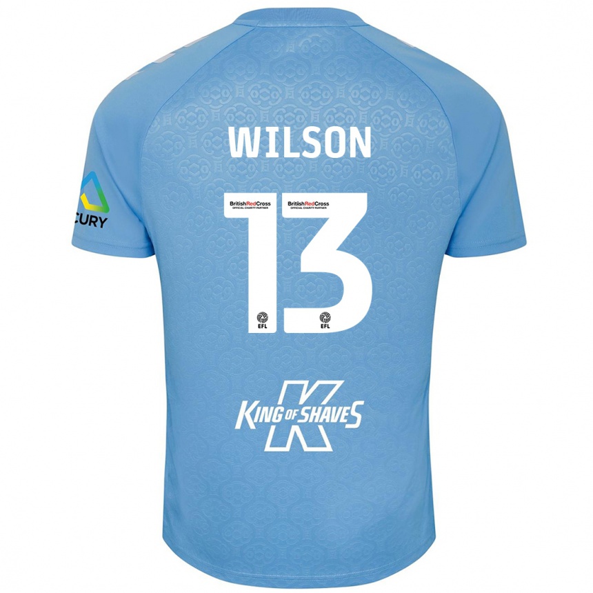 Kinder Fußball Ben Wilson #13 Blau Weiß Heimtrikot Trikot 2024/25 T-Shirt Luxemburg