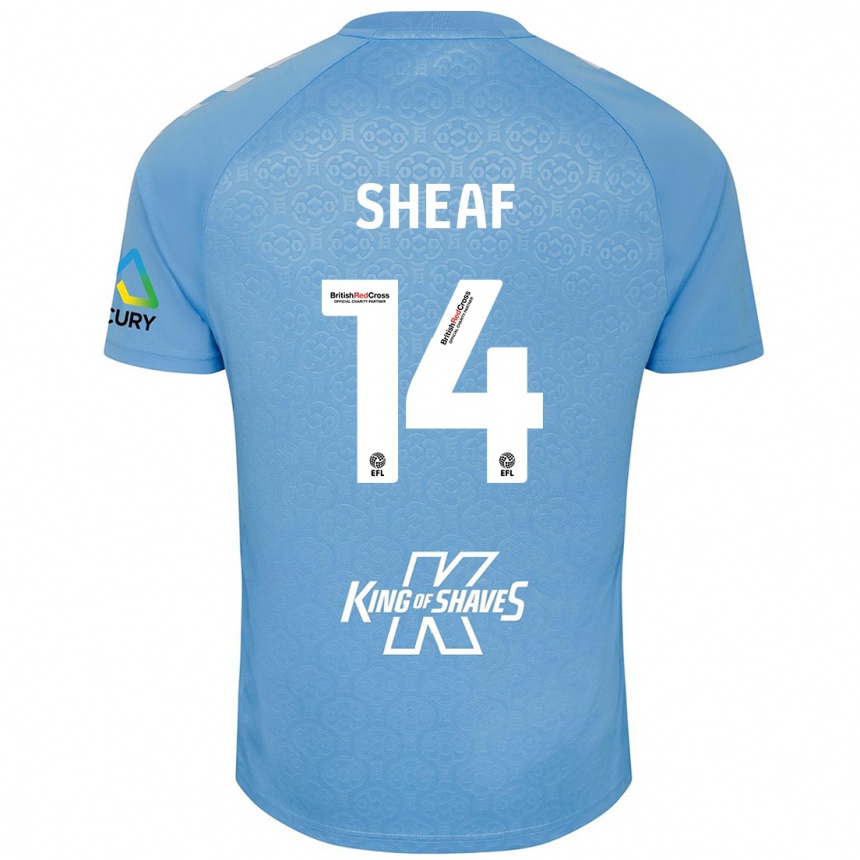 Kinder Fußball Ben Sheaf #14 Blau Weiß Heimtrikot Trikot 2024/25 T-Shirt Luxemburg