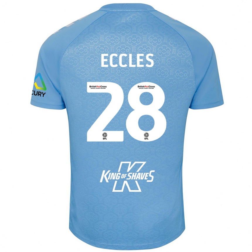 Kinder Fußball Josh Eccles #28 Blau Weiß Heimtrikot Trikot 2024/25 T-Shirt Luxemburg