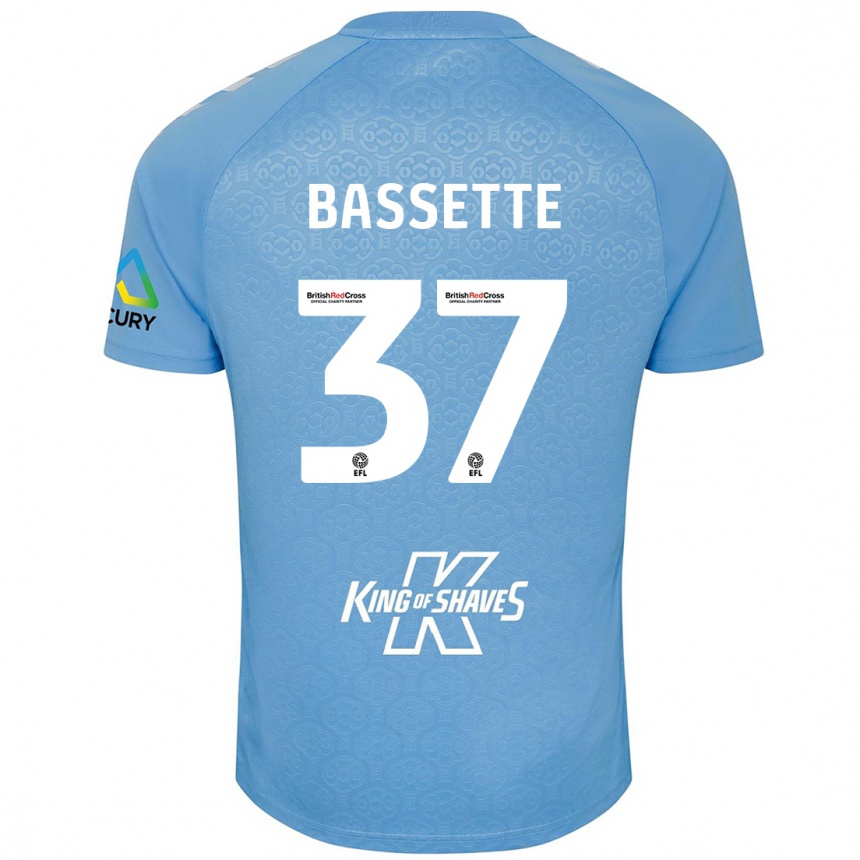 Kinder Fußball Norman Bassette #37 Blau Weiß Heimtrikot Trikot 2024/25 T-Shirt Luxemburg