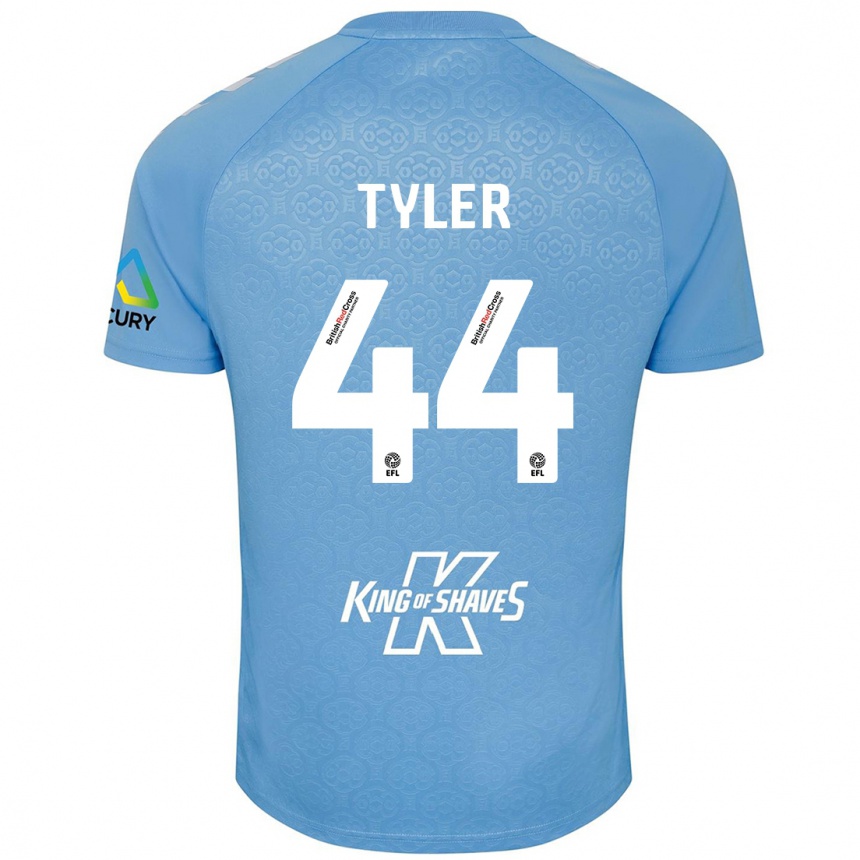 Kinder Fußball Cian Tyler #44 Blau Weiß Heimtrikot Trikot 2024/25 T-Shirt Luxemburg