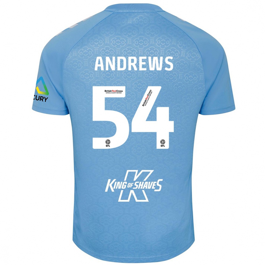 Kinder Fußball Kai Andrews #54 Blau Weiß Heimtrikot Trikot 2024/25 T-Shirt Luxemburg