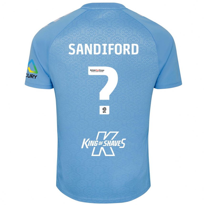 Kinder Fußball Greg Sandiford #0 Blau Weiß Heimtrikot Trikot 2024/25 T-Shirt Luxemburg