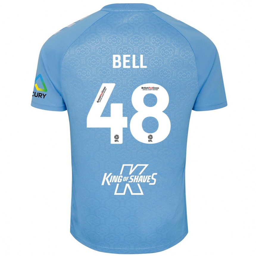 Kinder Fußball Luke Bell #48 Blau Weiß Heimtrikot Trikot 2024/25 T-Shirt Luxemburg