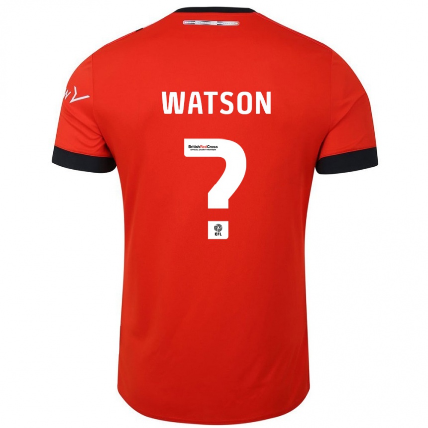 Kinder Fußball Louie Watson #0 Orange Schwarz Heimtrikot Trikot 2024/25 T-Shirt Luxemburg