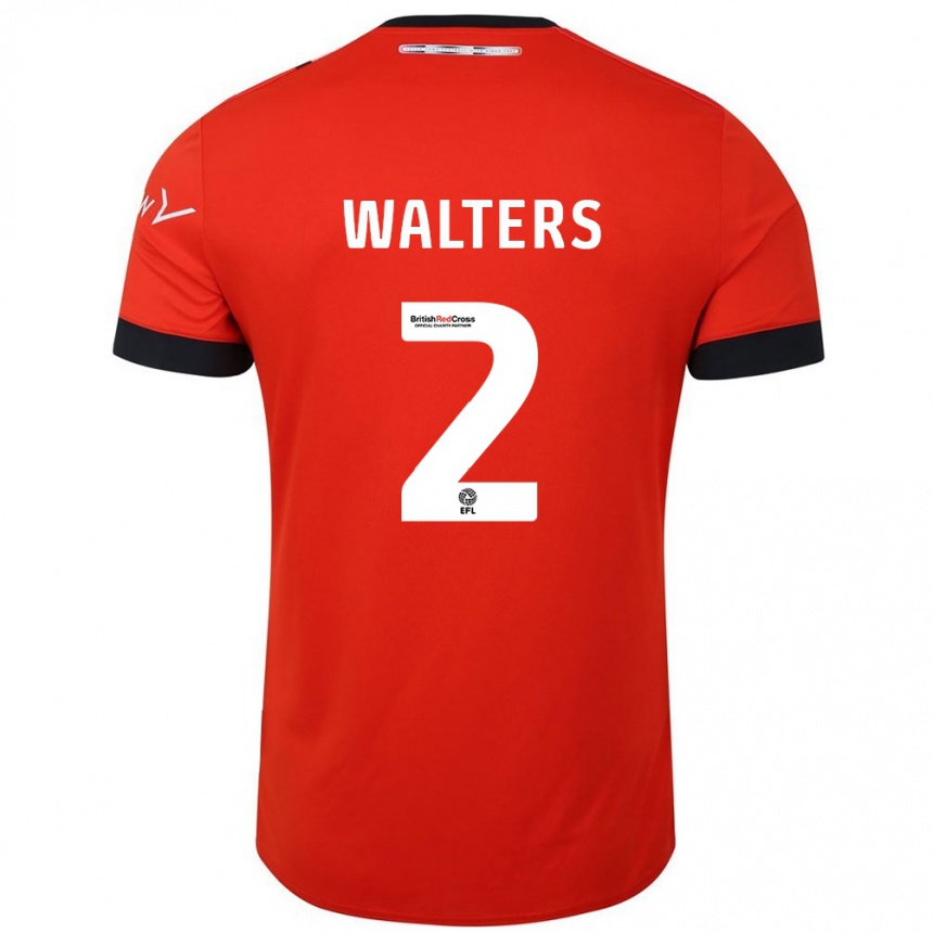 Kinder Fußball Reuell Walters #2 Orange Schwarz Heimtrikot Trikot 2024/25 T-Shirt Luxemburg