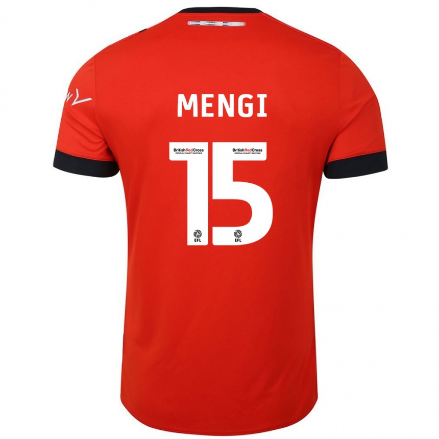 Kinder Fußball Teden Mengi #15 Orange Schwarz Heimtrikot Trikot 2024/25 T-Shirt Luxemburg