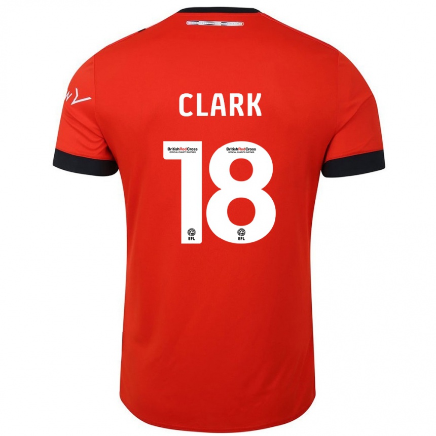 Kinder Fußball Jordan Clark #18 Orange Schwarz Heimtrikot Trikot 2024/25 T-Shirt Luxemburg