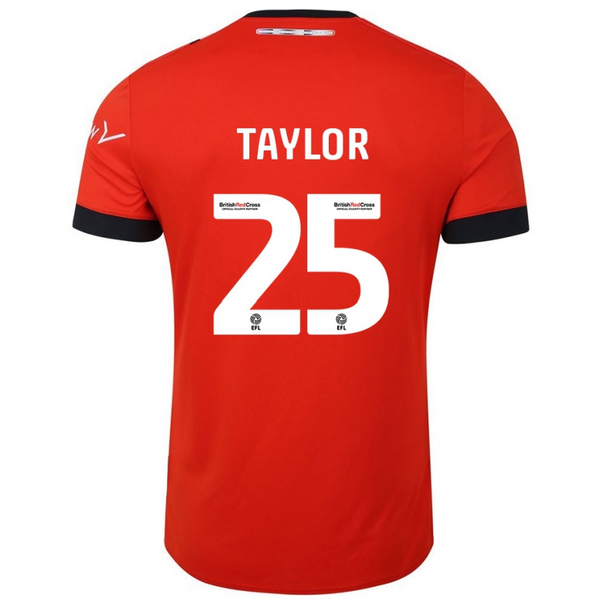 Kinder Fußball Joe Taylor #25 Orange Schwarz Heimtrikot Trikot 2024/25 T-Shirt Luxemburg