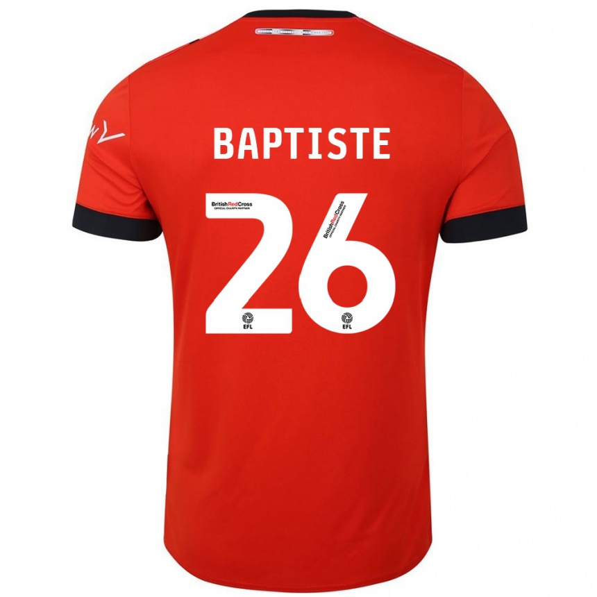 Kinder Fußball Shandon Baptiste #26 Orange Schwarz Heimtrikot Trikot 2024/25 T-Shirt Luxemburg