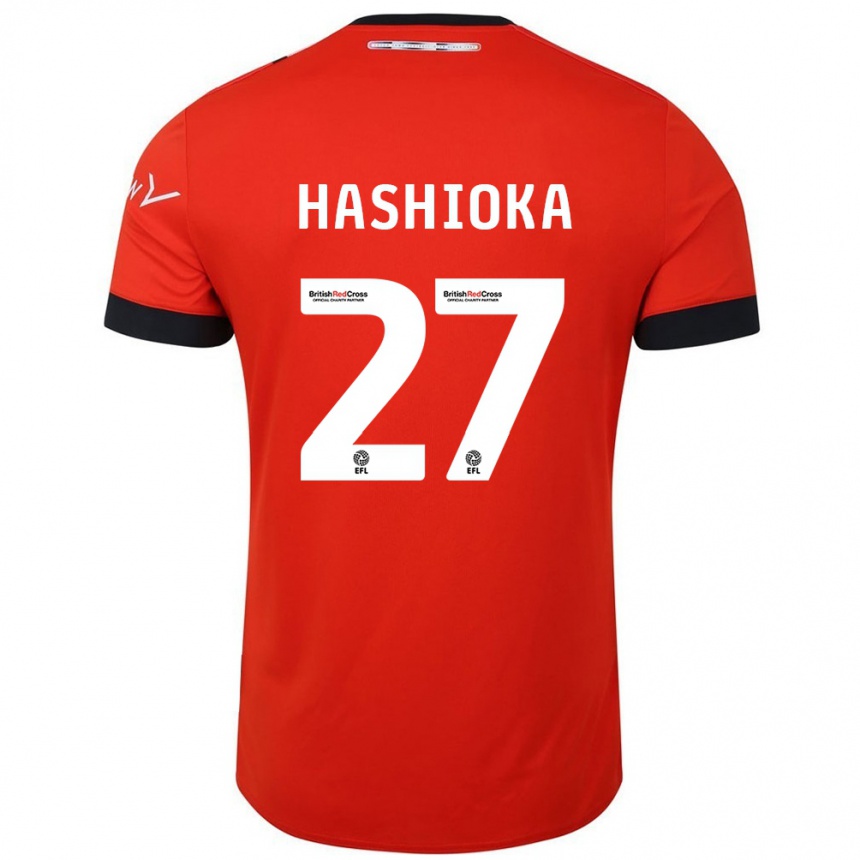 Kinder Fußball Daiki Hashioka #27 Orange Schwarz Heimtrikot Trikot 2024/25 T-Shirt Luxemburg