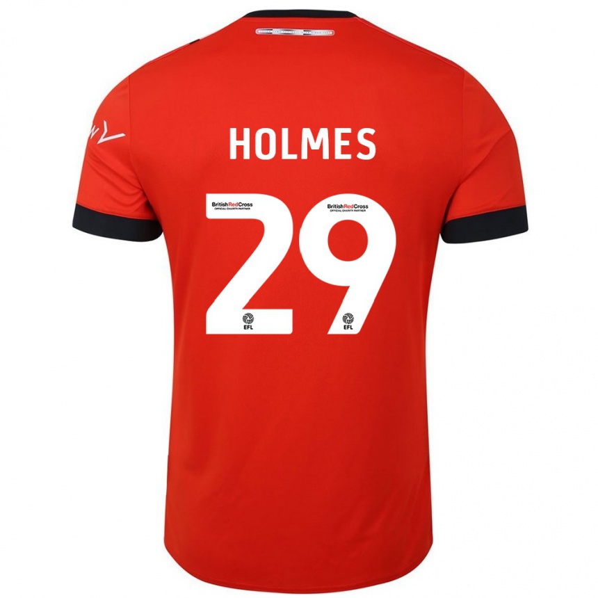 Kinder Fußball Tom Holmes #29 Orange Schwarz Heimtrikot Trikot 2024/25 T-Shirt Luxemburg