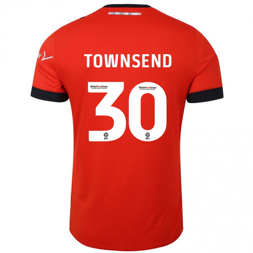 Kinder Fußball Andros Townsend #30 Orange Schwarz Heimtrikot Trikot 2024/25 T-Shirt Luxemburg