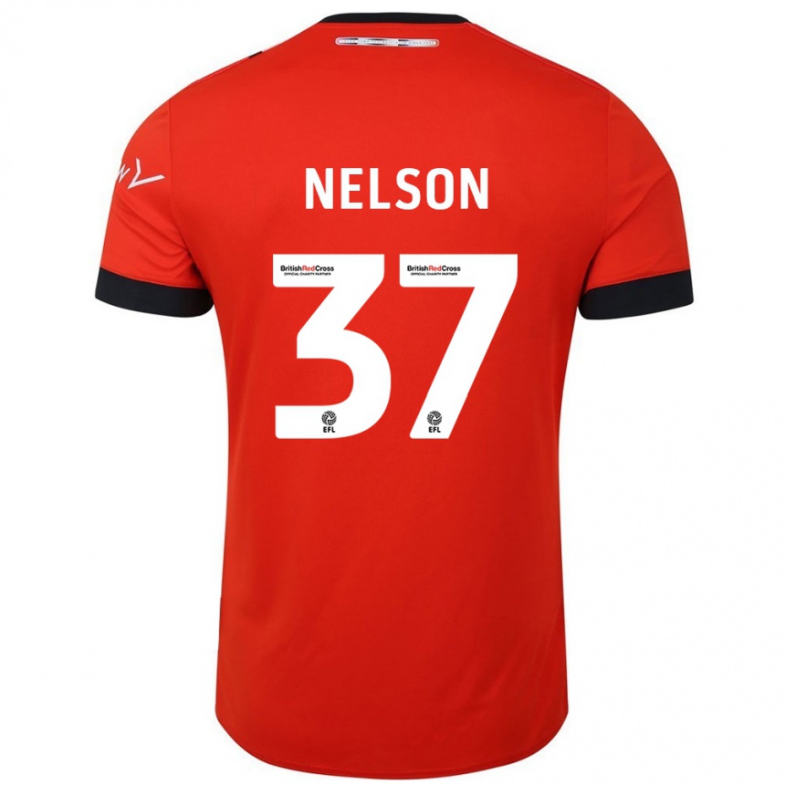 Kinder Fußball Zack Nelson #37 Orange Schwarz Heimtrikot Trikot 2024/25 T-Shirt Luxemburg